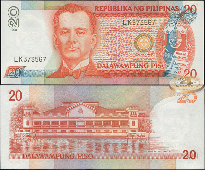 Филиппины. 20 писо (Unc) 1998