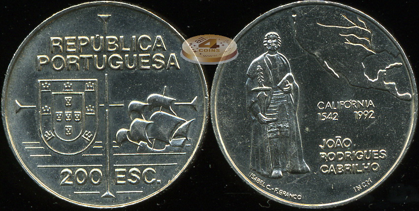 Португалия. 200 эскудо. 1992 (Unc)