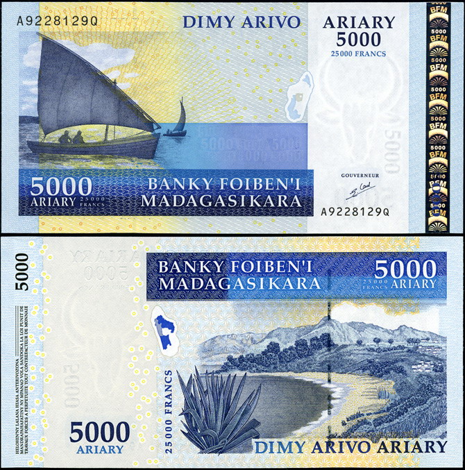Мадагаскар. 5000 ариари (Unc) 2003
