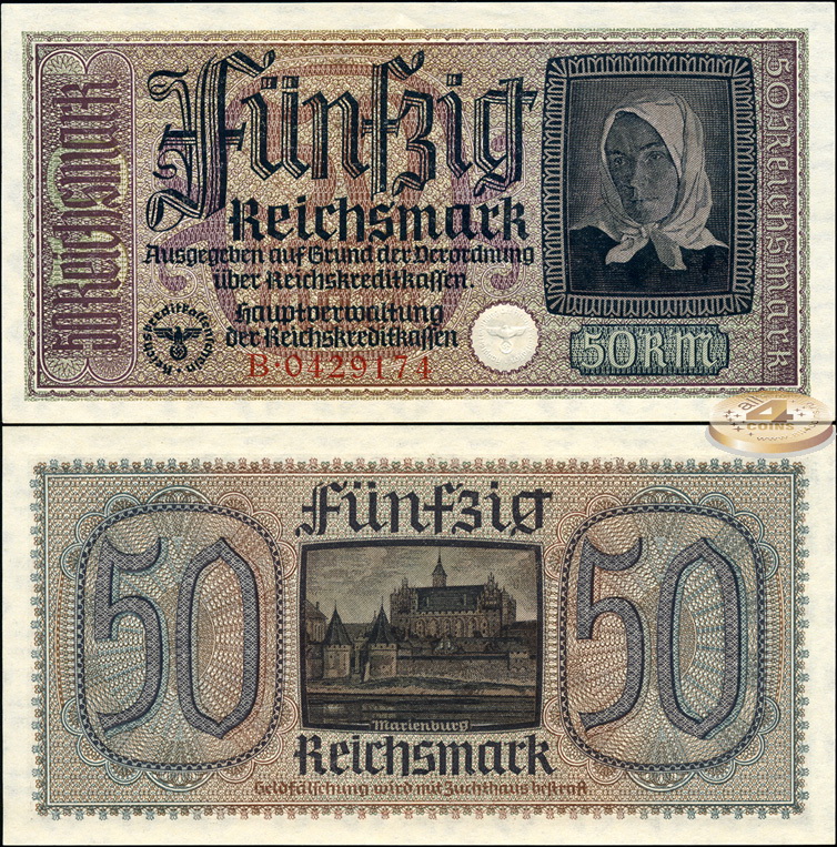 Германия (3й рейх). 50 марок (Unc) 1939