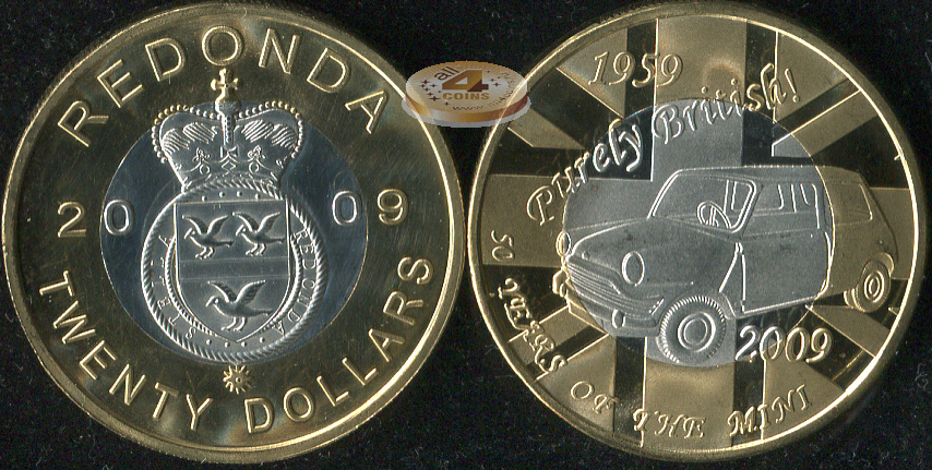 Редонда. 20 долларов. 2009 (Unc)