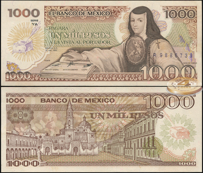 Мексика. 1000 песо (Unc) 1985