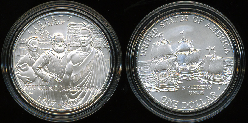 США. 1 доллар. 2007.P (Unc. Серебро) 