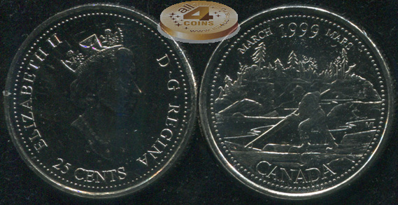 Канада. 25 центов. 1999 (Unc)