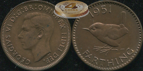 Великобритания. 1 фартинг. 1951. (Unc/aUnc)