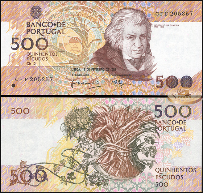 Португалия. 500 эскудо (Unc) 1992