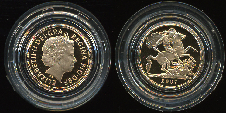 Великобритания. 1/2 соверена. 2007 год (Proof. Золото)