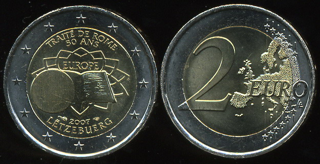 Люксембург. 2 евро. 2007 (Unc. Биметалл)