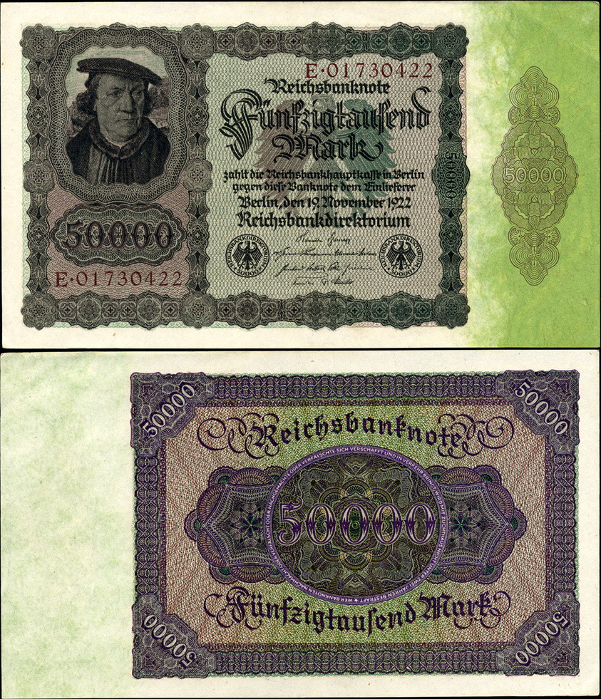 Германия (Веймарская респ.). 50000 марок (Unc) 1922